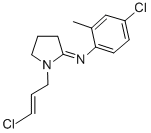 Benzenamine, 4-chloro-N-(1-(3-chloro-2-propenyl)-2-pyrrolidinylidene)- 2-methyl- Struktur