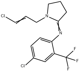 1-[(E)-3-chloroprop-2-enyl]-N-[4-chloro-2-(trifluoromethyl)phenyl]pyrr olidin-2-imine Struktur