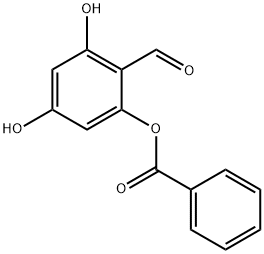 2-formyl-3,5-dihydroxyphenyl benzoate Struktur