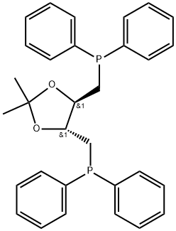 (2R,3R)-(-)-1,4-ビス(ジフェニルホスフィノ)-2,3-O-イソプロピリデン-2,3-ブタンジオール 化学構造式