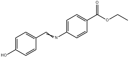 4-[(4-ヒドロキシベンジリデン)アミノ]安息香酸エチル 化学構造式