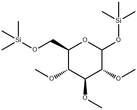 2-O,3-O,4-O-Trimethyl-1-O,6-O-bis(trimethylsilyl)-D-glucopyranose Struktur