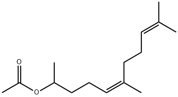 酢酸(Z)-6,10-ジメチル-5,9-ウンデカジエン-2-イル 化学構造式