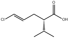 (2S,4E)-5-クロロ-2-(1-メチルエチル)-4-ペンテン酸 化学構造式