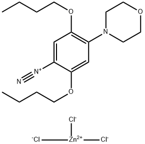 2,5-ジブトキシ-4-モルホリノベンゼンジアゾニウム・トリクロロジンカート 化学構造式