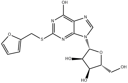 2-[2-(Furan-2-ylmethylsulfanyl)-6-hydroxy-purin-9-yl]-5-hydroxymethyl-tetrahydro-furan-3,4-diol Structure