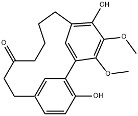 3,15-ジヒドロキシ-16,17-ジメトキシトリシクロ[12.3.1.12,6]ノナデカ-1(18),2,4,6(19),14,16-ヘキサエン-9-オン 化学構造式