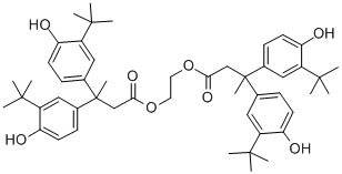 ethylene bis[3,3-bis(3-tert-butyl-4-hydroxyphenyl)butyrate]  Struktur