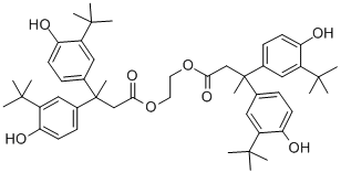 ethylene bis[3,3-bis(3-tert-butyl-4-hydroxyphenyl)butyrate] Structure