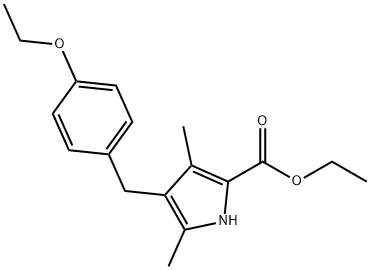 4-(4-Ethoxy-benzyl)-3,5-dimethyl-1H-pyrrole-2-carboxylic acid ethyl ester, 32542-16-8, 结构式