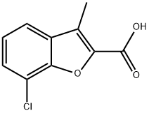 7-氯-3-甲基-1-苯并呋喃-2-羧酸, 32565-18-7, 结构式