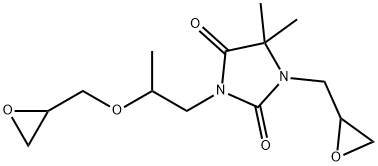 5,5-dimethyl-3-[2-(oxiranylmethoxy)propyl]-1-(oxiranylmethyl)imidazolidine-2,4-dione    Structure