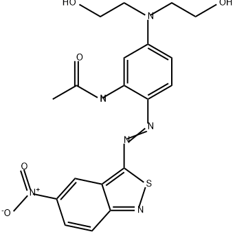 N-[5-[ビス(2-ヒドロキシエチル)アミノ]-2-[(5-ニトロ-2,1-ベンゾイソチアゾール-3-イル)アゾ]フェニル]アセトアミド 化学構造式