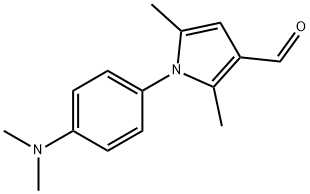 1-[4-(ジメチルアミノ)フェニル]-2,5-ジメチル-1H-ピロール-3-カルブアルデヒド 化学構造式