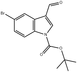1-BOC-5-ブロモ-3-ホルミルインドール 化学構造式