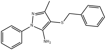 1-Phenyl-3-methyl-4-benzylthio-5-aminopyrazole Structure