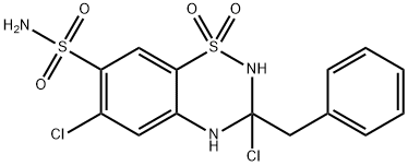 Benzyldihydrochlorothiazide 化学構造式