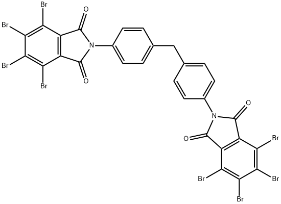 2,2'-[メチレンジ(4,1-フェニレン)]ビス[4,5,6,7-テトラブロモ-1H-イソインドール-1,3(2H)-ジオン] 化学構造式
