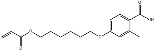 2-メチル-4-[6-(アクリロイルオキシ)ヘキシルオキシ]安息香酸 化学構造式