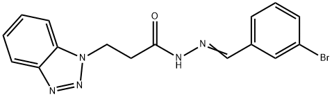 3-(1H-1,2,3-benzotriazol-1-yl)-N'-(3-bromobenzylidene)propanohydrazide Structure