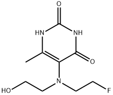 5-(2-fluoroethyl-(2-hydroxyethyl)amino)-6-methyl-1H-pyrimidine-2,4-dio ne Struktur