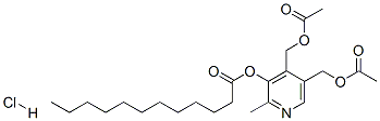 ドデカン酸4,5-ビス[(アセチルオキシ)メチル]-2-メチル-3-ピリジニル・塩酸塩 化学構造式