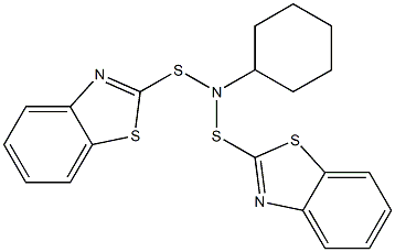 N-(benzothiazol-2-ylthio)-N-cyclohexylbenzothiazole-2-sulphenamide Struktur