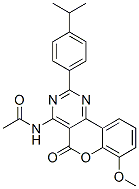 4-(アセチルアミノ)-2-(p-クメニル)-7-メトキシ-5H-[1]ベンゾピラノ[4,3-d]ピリミジン-5-オン 化学構造式