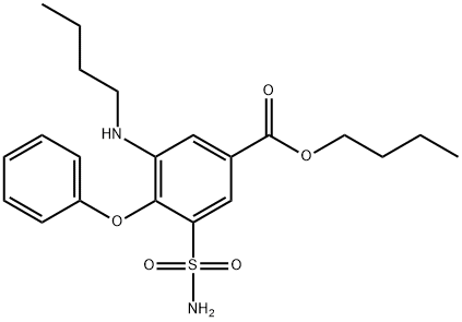 butyl 3-aminosulphonyl-5-butylamino-4-phenoxybenzoate Struktur