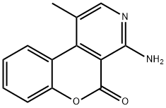 4-アミノ-1-メチル-5H-クロメノ[3,4-C]ピリジン-5-オン 化学構造式