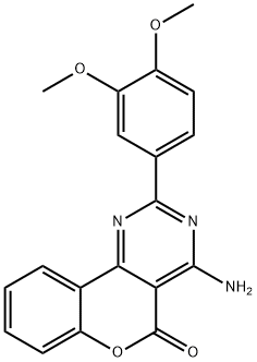 4-Amino-2-(3,4-dimethoxyphenyl)-5H-[1]benzopyrano[4,3-d]pyrimidin-5-one 结构式