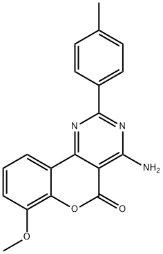 4-Amino-7-methoxy-2-(p-tolyl)-5H-[1]benzopyrano[4,3-d]pyrimidin-5-one Structure