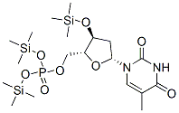 3'-O-Trimethylsilylthymidine 5'-phosphoric acid bis(trimethylsilyl) ester 结构式