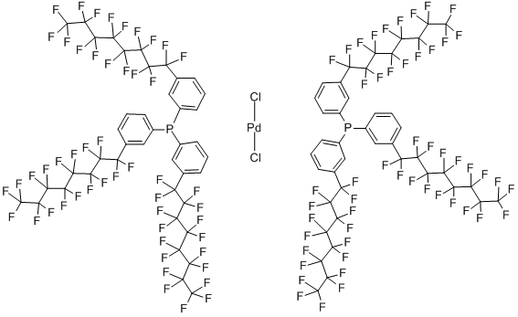 二[三(3-(全氟辛基)苯基)膦]二氯化钯(II), 326475-45-0, 结构式