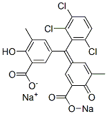 5-[(2,3,6-Trichlorophenyl)[3-methyl-4-oxo-5-(sodiooxycarbonyl)-2,5-cyclohexadien-1-ylidene]methyl]-2-hydroxy-3-methylbenzoic acid sodium salt Struktur