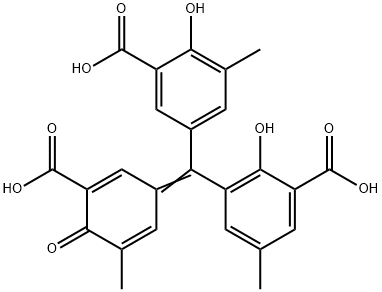 5-[(3-Carboxy-2-hydroxy-5-methylphenyl)(3-carboxy-5-methyl-4-oxo-2,5-cyclohexadien-1-ylidene)methyl]-2-hydroxy-3-methylbenzoic acid Struktur