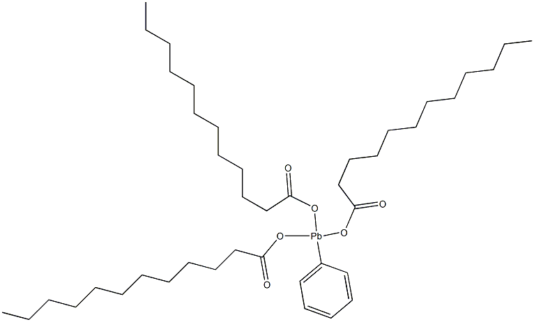 トリス(ドデカノイルオキシ)フェニルプルンバン 化学構造式