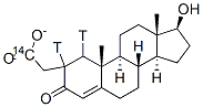 Testosterone-1,2-t2, acetate-1-14C Struktur