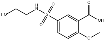 5-{[(2-ヒドロキシエチル)アミノ]スルホニル}-2-メトキシ安息香酸 化学構造式