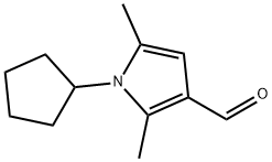 1-シクロペンチル-2,5-ジメチル-1H-ピロール-3-カルブアルデヒド 化学構造式