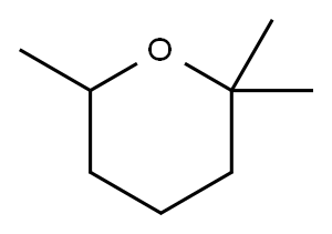テトラヒドロ-2,2,6-トリメチル-2H-ピラン 化学構造式