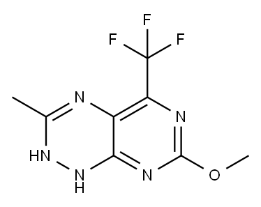 1,2-ジヒドロ-7-メトキシ-3-メチル-5-(トリフルオロメチル)ピリミド[5,4-e]-1,2,4-トリアジン 化学構造式