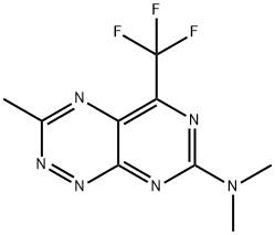 7-(Dimethylamino)-3-methyl-5-(trifluoromethyl)pyrimido[5,4-e][1,2,4]triazine Struktur