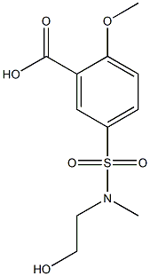 5-{[(2-ヒドロキシエチル)(メチル)アミノ]スルホニル}-2-メトキシ安息香酸 化学構造式