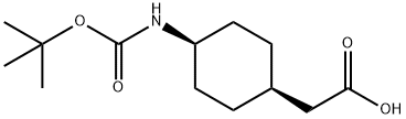 CIS-[4-(BOC-アミノ)シクロヘキシル]酢酸 化学構造式