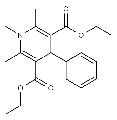 1,4-ジヒドロ-1,2,6-トリメチル-4-フェニルピリジン-3,5-ジカルボン酸ジエチル 化学構造式