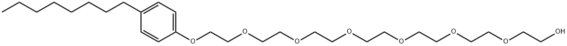 20-(4-オクチルフェノキシ)-3,6,9,12,15,18-ヘキサオキサイコサン-1-オール 化学構造式