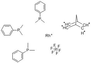 [三(二甲基苯基膦)](2,5-降冰片二烯)六氟磷酸铑(I), 32761-50-5, 结构式