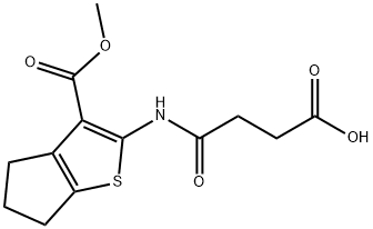 2-(3-CARBOXY-PROPIONYLAMINO)-5,6-DIHYDRO-4H-CYCLOPENTA[B]THIOPHENE-3-CARBOXYLIC ACID METHYL ESTER|4-((3-(甲氧基羰基)-5,6-二氢-4H-环戊二烯[B]噻吩-2-基)氨基)-4-氧代丁酸