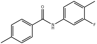 N-(3-フルオロ-4-メチルフェニル)-4-メチルベンズアミド 化学構造式